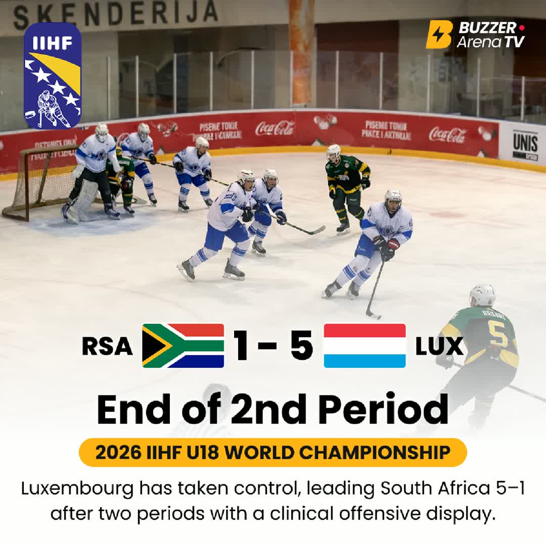 Post by Buzzer Fan: 🏒 RSA 🇿🇦 vs LUX 🇱🇺 End of the 2nd Period Luxembourg are in full control in Sarajevo, extending their lead to...