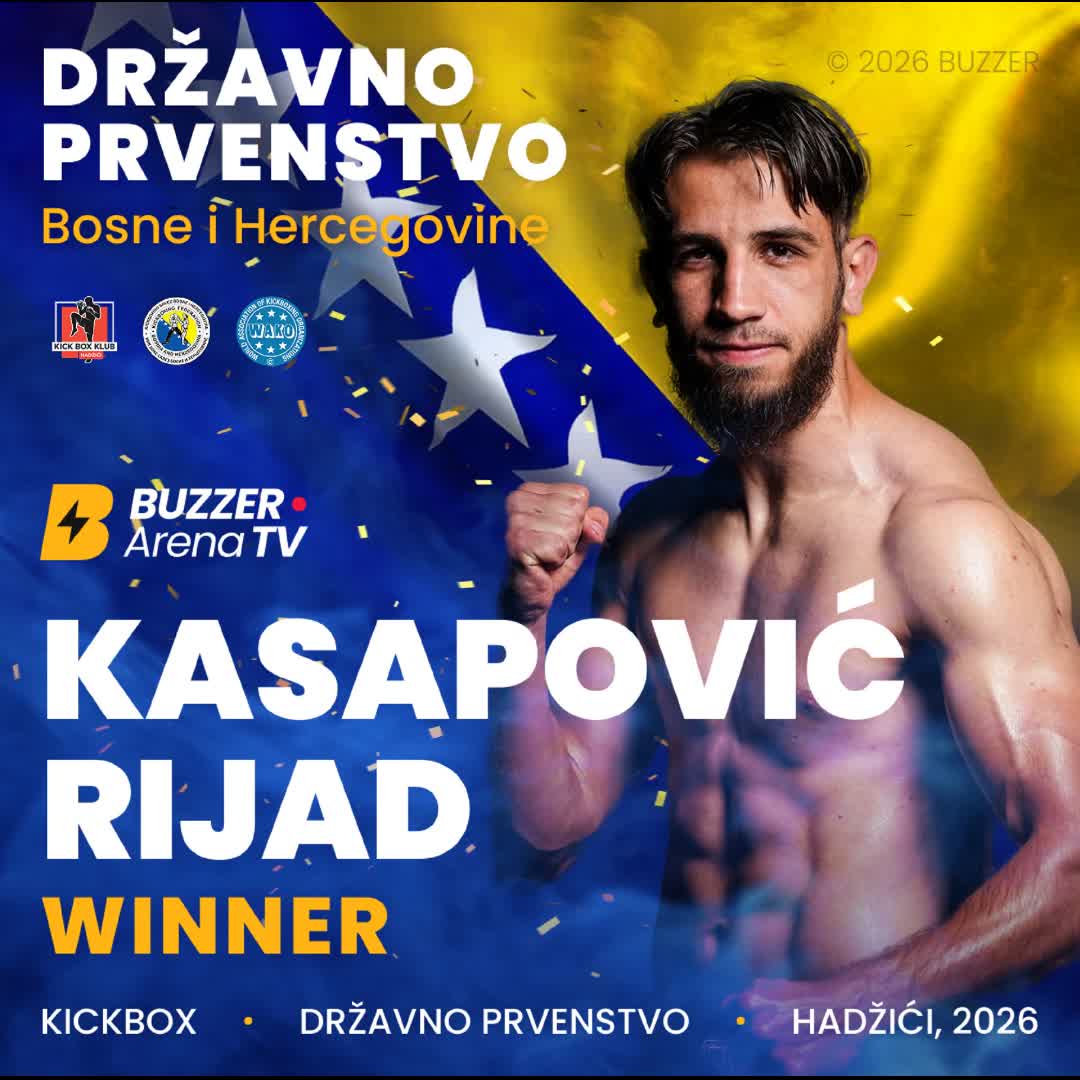 Post by Buzzer Fan: Čestitamo Kasapović Rijadu na osvojenom Državnom prvenstvu BiH u kategoriji -63.5 kg K1 👏🏻 #kickboxing #bih #fight...