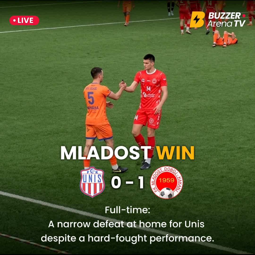 Post by Buzzer Fan: FULL-TIME ⏱️⚽ FK Mladost Doboj Kakanj secures a narrow 1–0 victory over FK Unis! A hard-fought match decided by a...