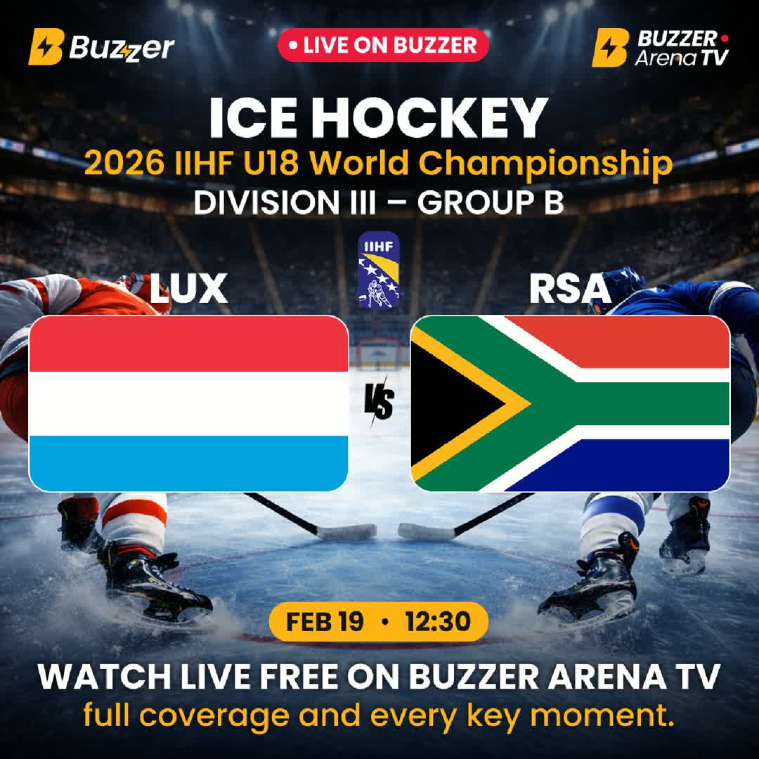 Post by Buzzer Fan: 🏒 LUX 🇱🇺 vs RSA 🇿🇦 📅 19 February | 🕧 12:30 Luxembourg face South Africa in the 2026 IIHF Ice Hockey U18 World...
