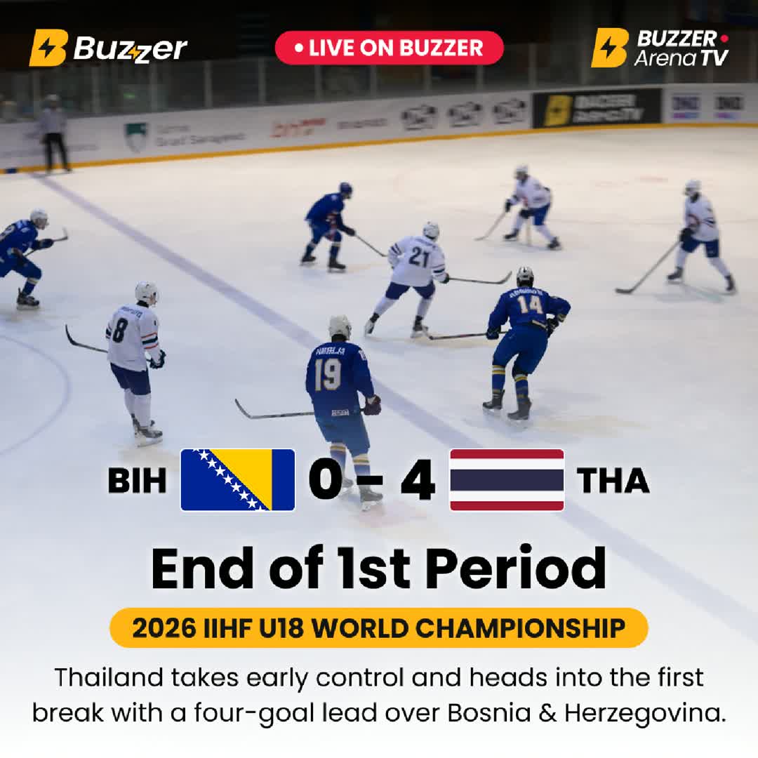 Post by Buzzer Fan: 🏒 **End of 1st Period Update** 🇧🇦🇹🇭 Thailand comes out flying and takes a **4–0 lead** after the first period...