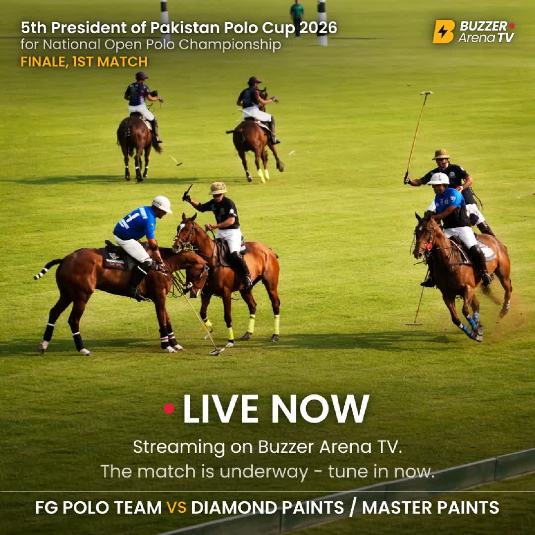 Post by Buzzer Fan: 🏇 LIVE NOW! 🔥 FG Polo Team 🆚 Diamond – Master Paints Final Series | 5th President of Pakistan Polo Cup 2026 Elite...
