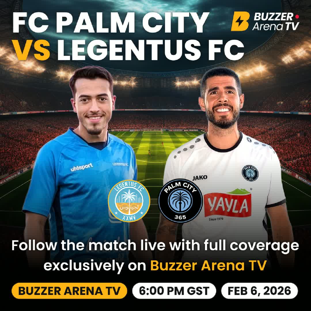 Post by Buzzer Fan: LIVE MATCH ANNOUNCEMENT FC Palm City and Legentus FC meet in the Second Division League – Round 2 at Shabab Al Ahli...