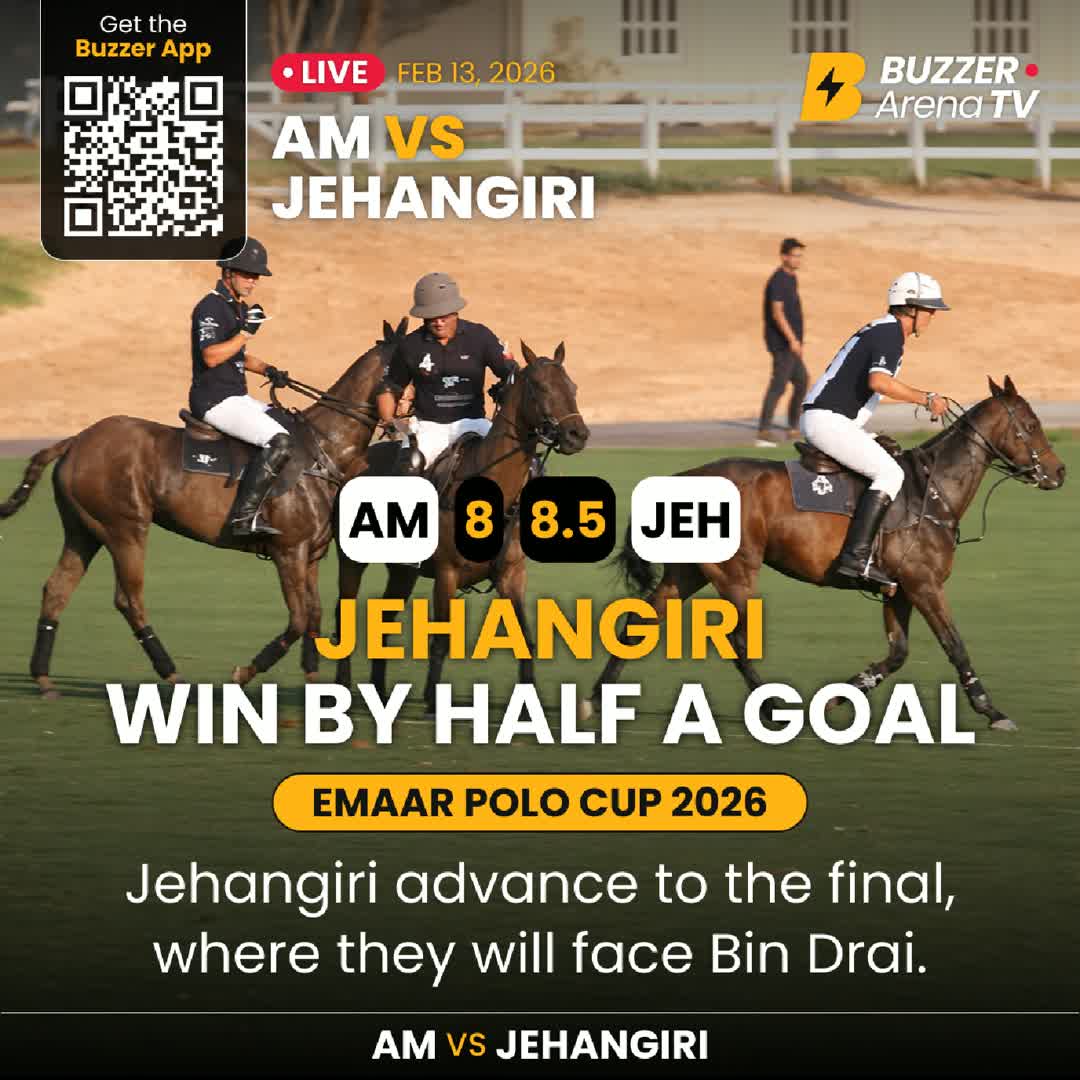 Post by Buzzer Fan: 🏇 Full Time – What a finish! 🤯 Jehangiri edge past AM 8.5 – 8 in the EMAAR Polo Cup 2026. Jehangiri are FINAL...