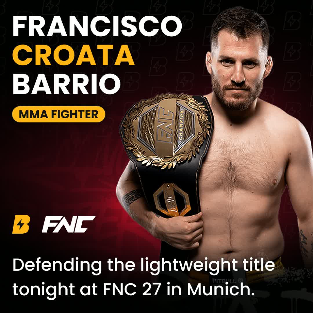 Post by Buzzer Fan: Tonight at FNC 27 in Munich, Buzzer athlete Francisco Croata Barrio steps into the cage to defend his FNC...
