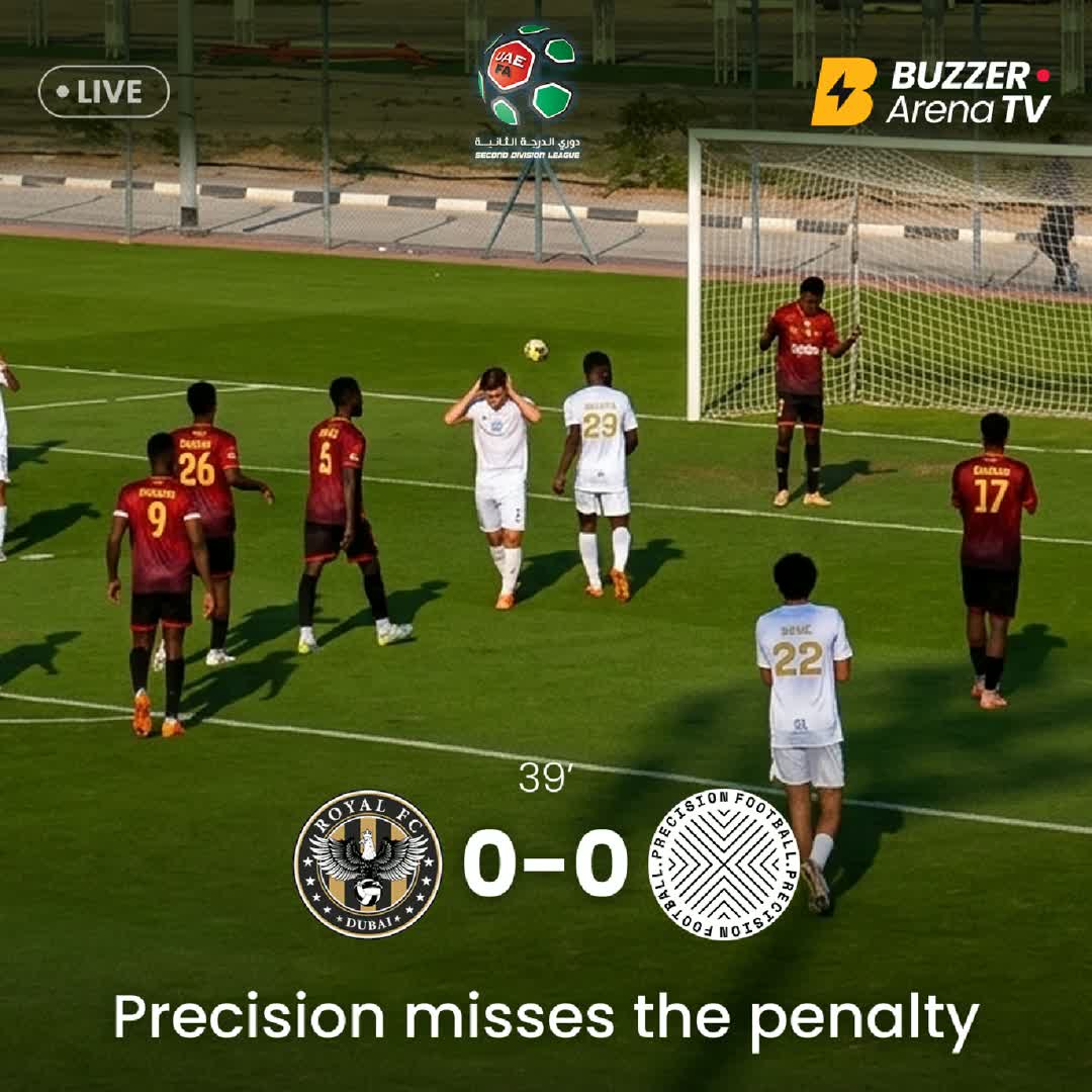 Post by Buzzer Fan: Precision had the opportunity to take the lead from penalty stop but the post saved Royal FC! 🤯 Tune in for more...