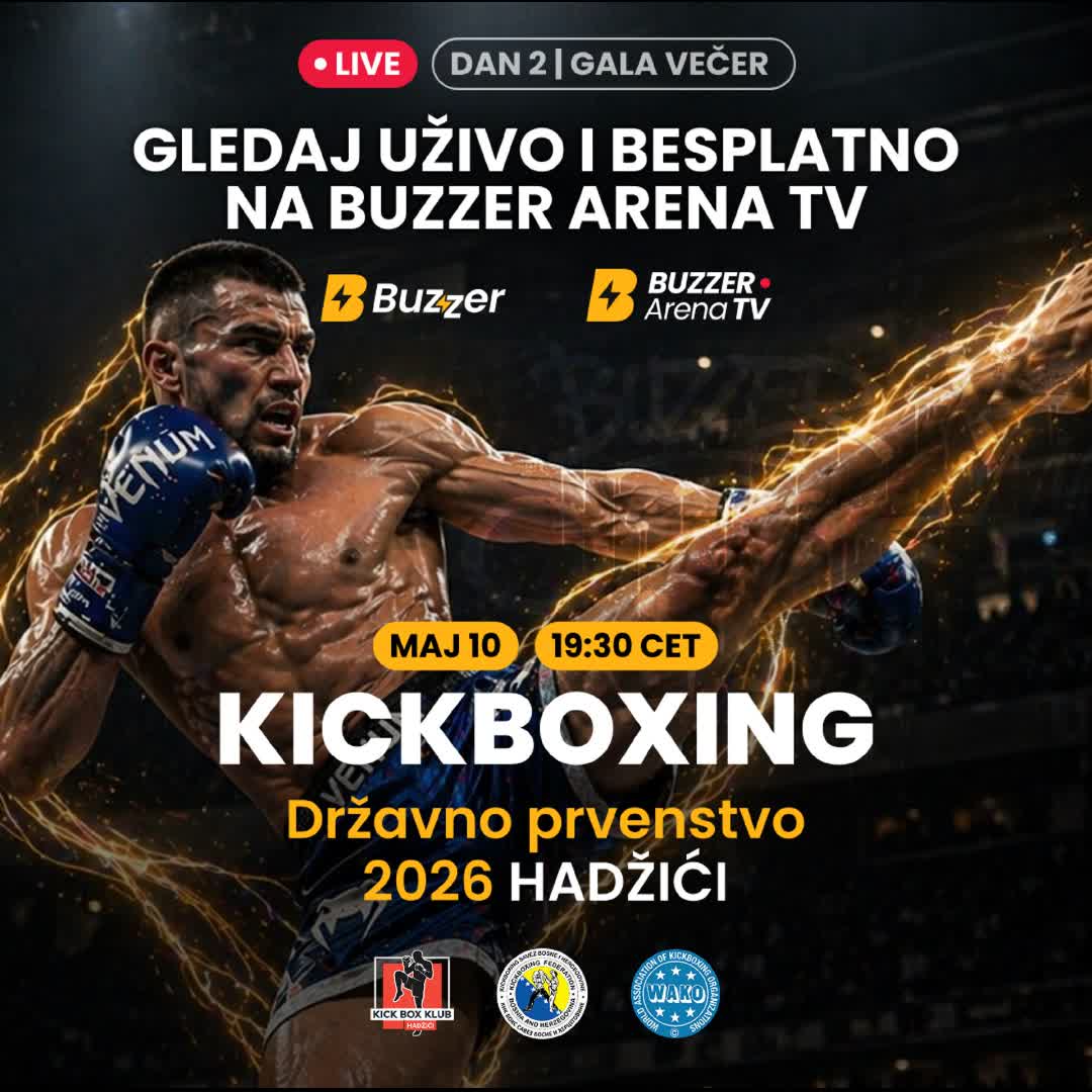 Post by Buzzer Fan: 🥊 GALA VEČER JE TU! Počela je Gala večer Državnog prvenstva BiH u kickboxingu u Hadžićima! 🔥 ⚡️Finalne borbe za...
