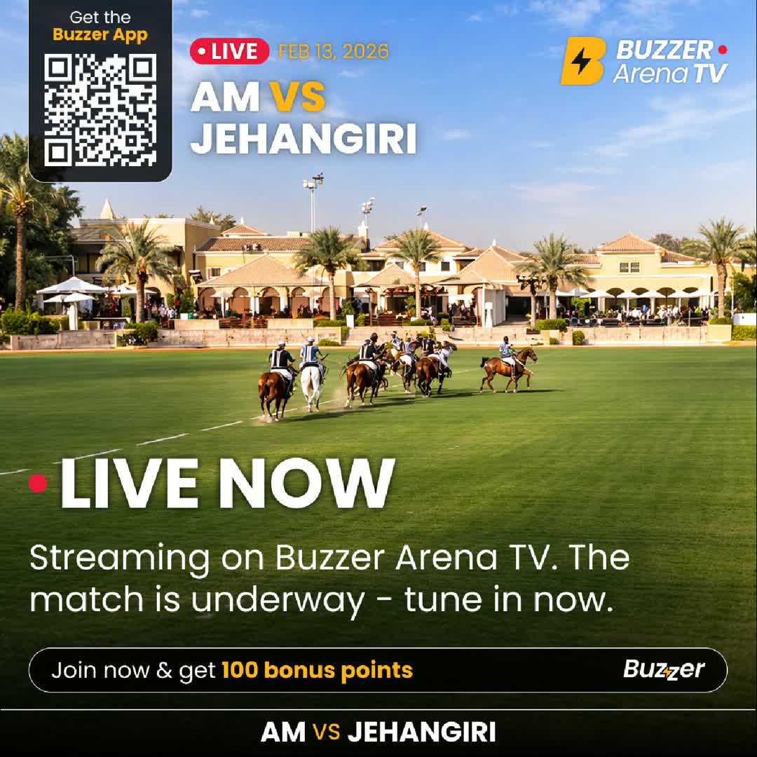 Post by Buzzer Fan: 🏇 KICK-OFF! AM vs Jehangiri is underway at the EMAAR Polo Cup 2026. Stay tuned — every goal and gallop LIVE on...