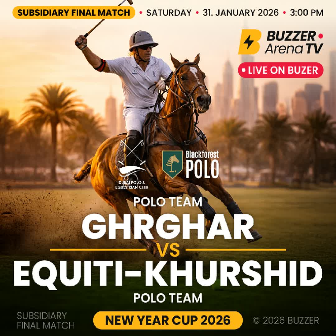 Post by Buzzer Fan: 🏆 New Year Cup 2026 – Subsidiary Final Live on Buzzer from EMAAR Dubai Polo & Equestrian Club. Saturday, 31 January...