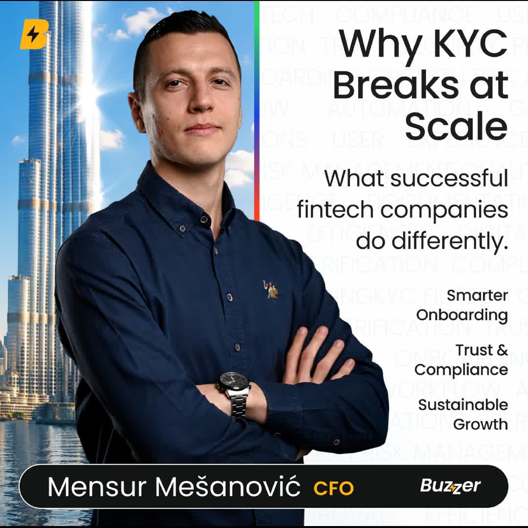Post by Buzzer Fan: KYC isn't a compliance checkbox ✅ but a product decision 🛠️ that shapes your entire funnel 📊. Buzzer CFO Mensur...
