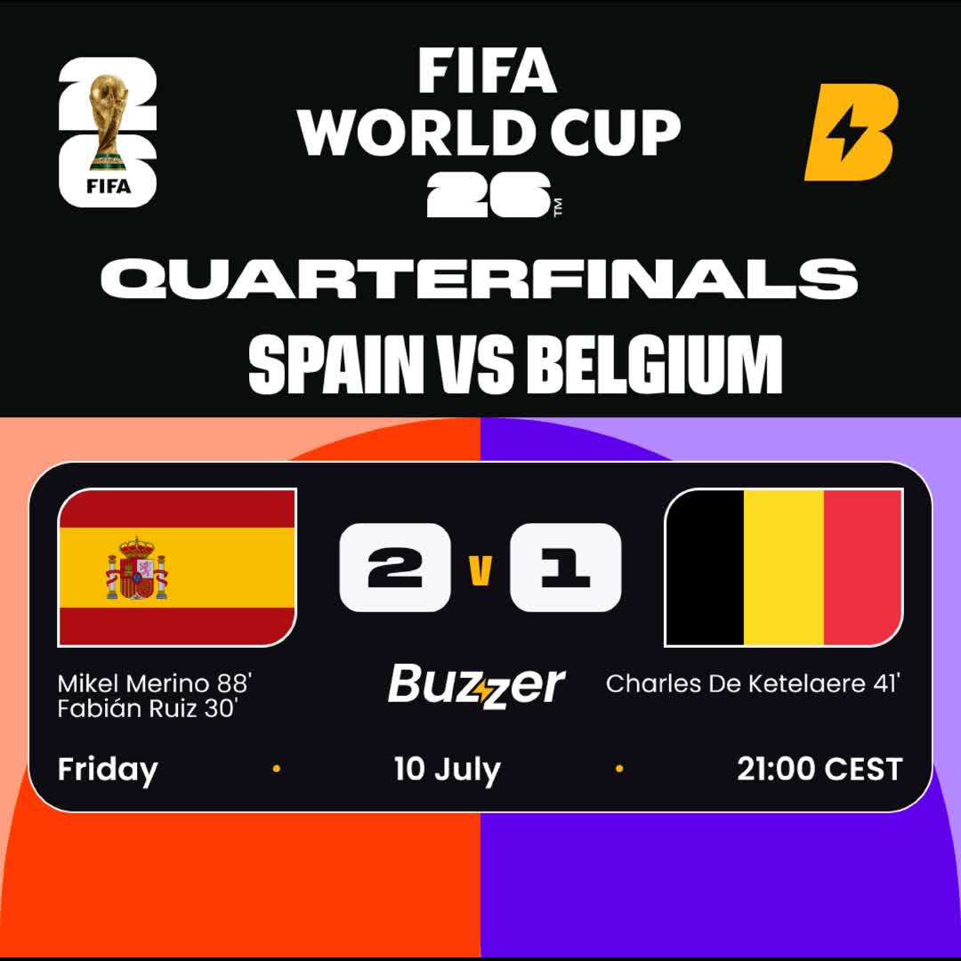 Post by Buzzer Fan: 🇪🇸 Spain vs Belgium 🇧🇪 Late Merino magic strikes again! Spain edge out Belgium to book their Semifinal spot!...