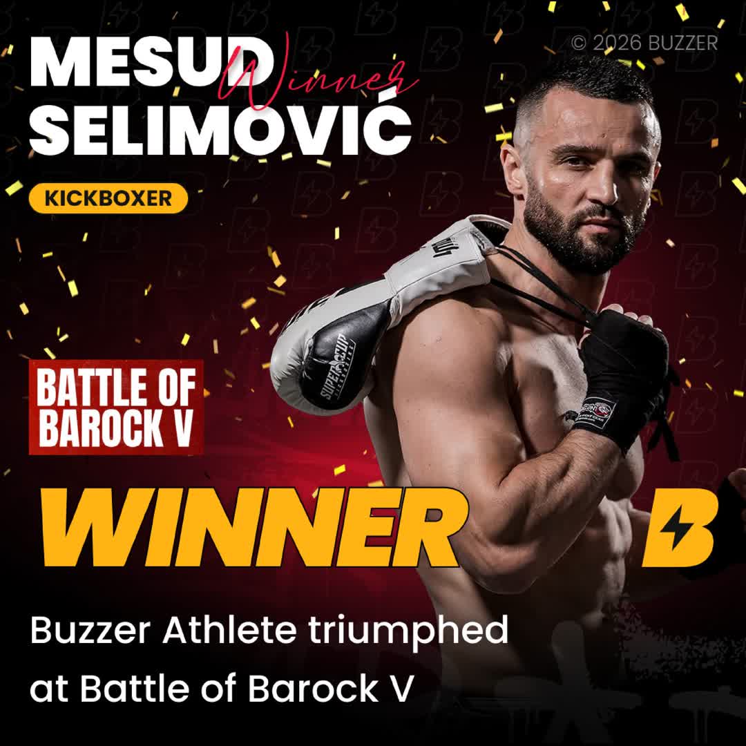 Post by Buzzer Fan: Čestitamo Buzzer Athlete-u @mesud.selimovic na pobjedi na Battle of Barock V! 💪🏻 #buzzer #fight #kickboxing #bih