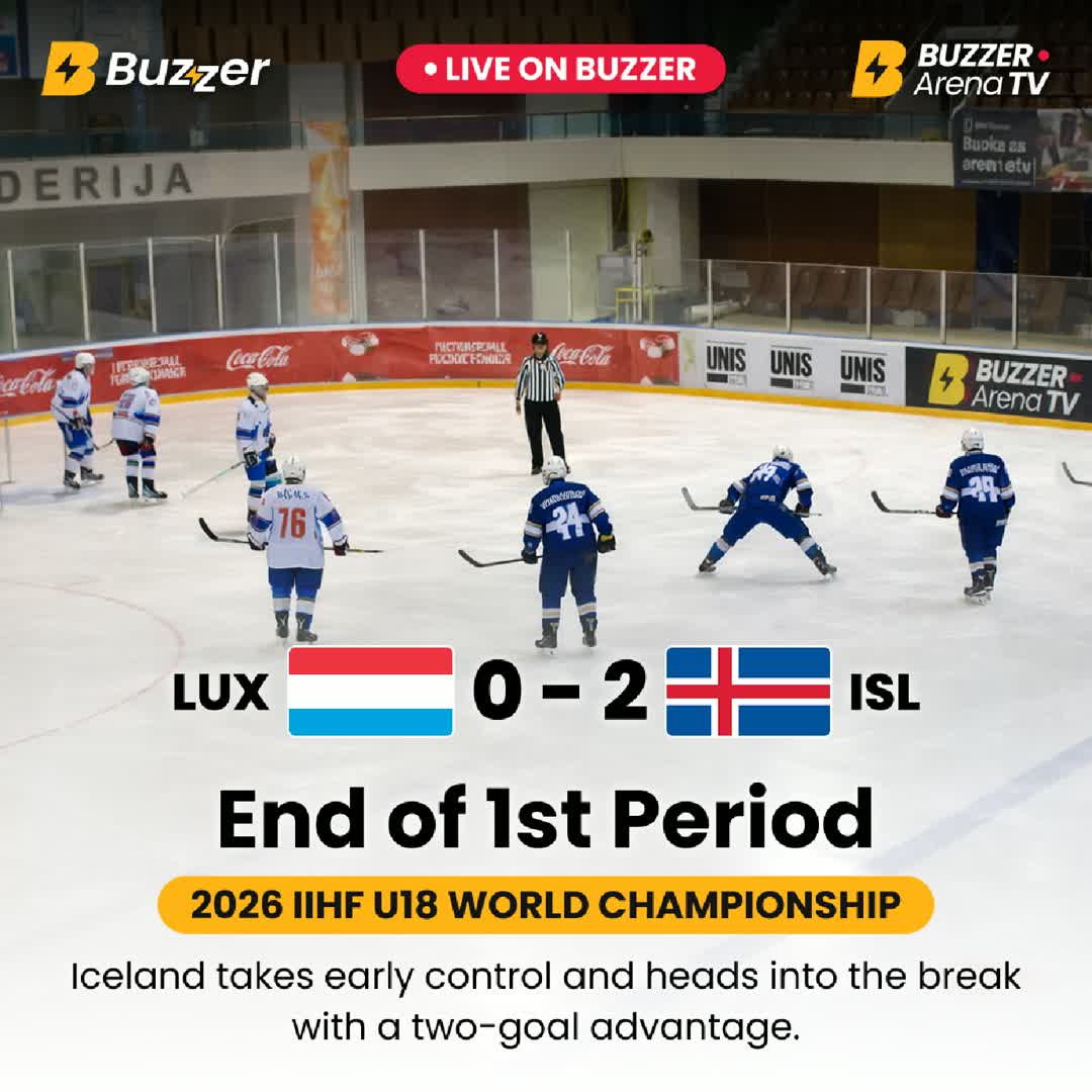 Post by Buzzer Fan: 🏒 End of the 1st Period! Iceland take a 2–0 lead over Luxembourg at the IIHF U18 World Championship Division III...