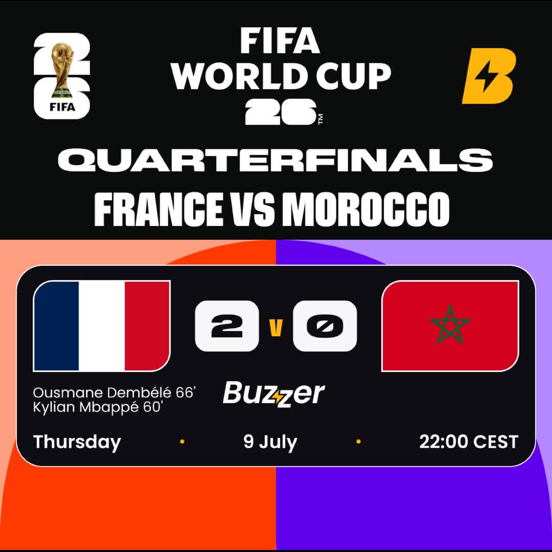 Post by Buzzer Fan: 🇫🇷 France vs Morocco 🇲🇦 Les Bleus march into the Semis! France shuts out Morocco to end the Atlas Lions' dream...