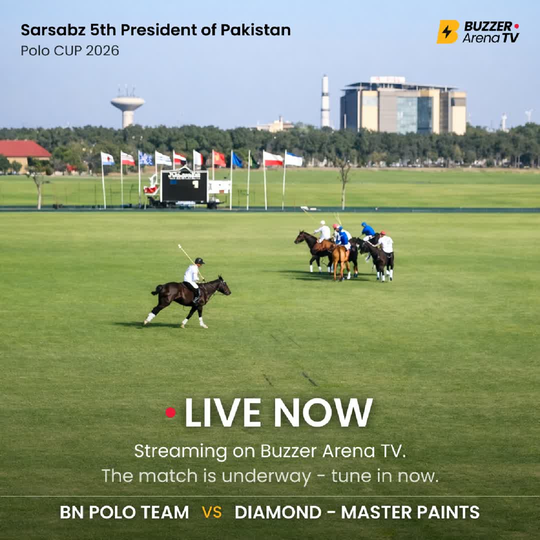 Post by Buzzer Fan: 🏇 The match is underway at the President of Pakistan Polo Cup 2026. BN Polo Team vs Diamond – Master Paints is now...