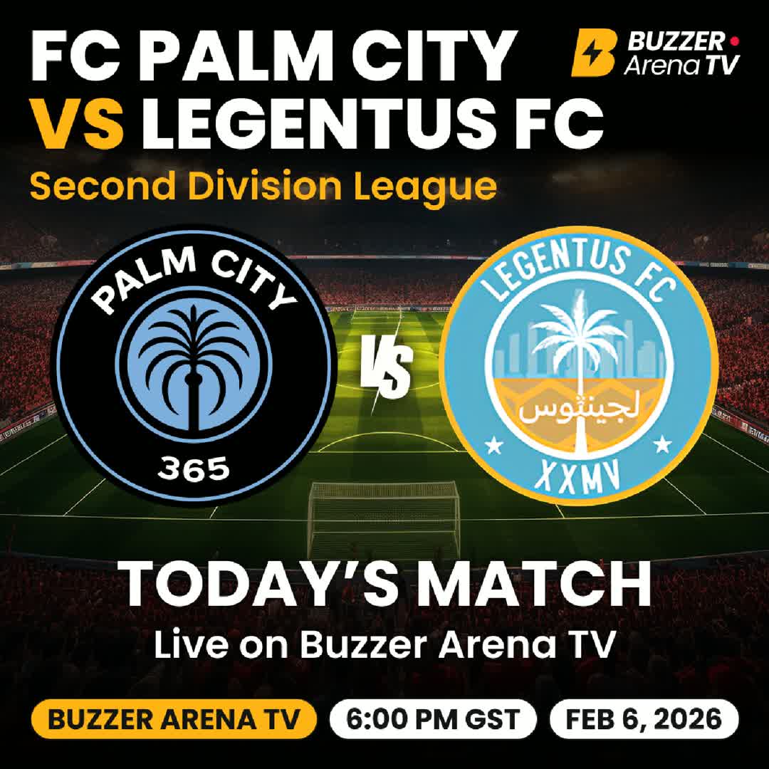 Post by Buzzer Fan: 🚨 LIVE MATCH TODAY 🚨 FC Palm City 🆚 Legentus FC face off in the Second Division League – Round 2, LIVE on Buzzer...