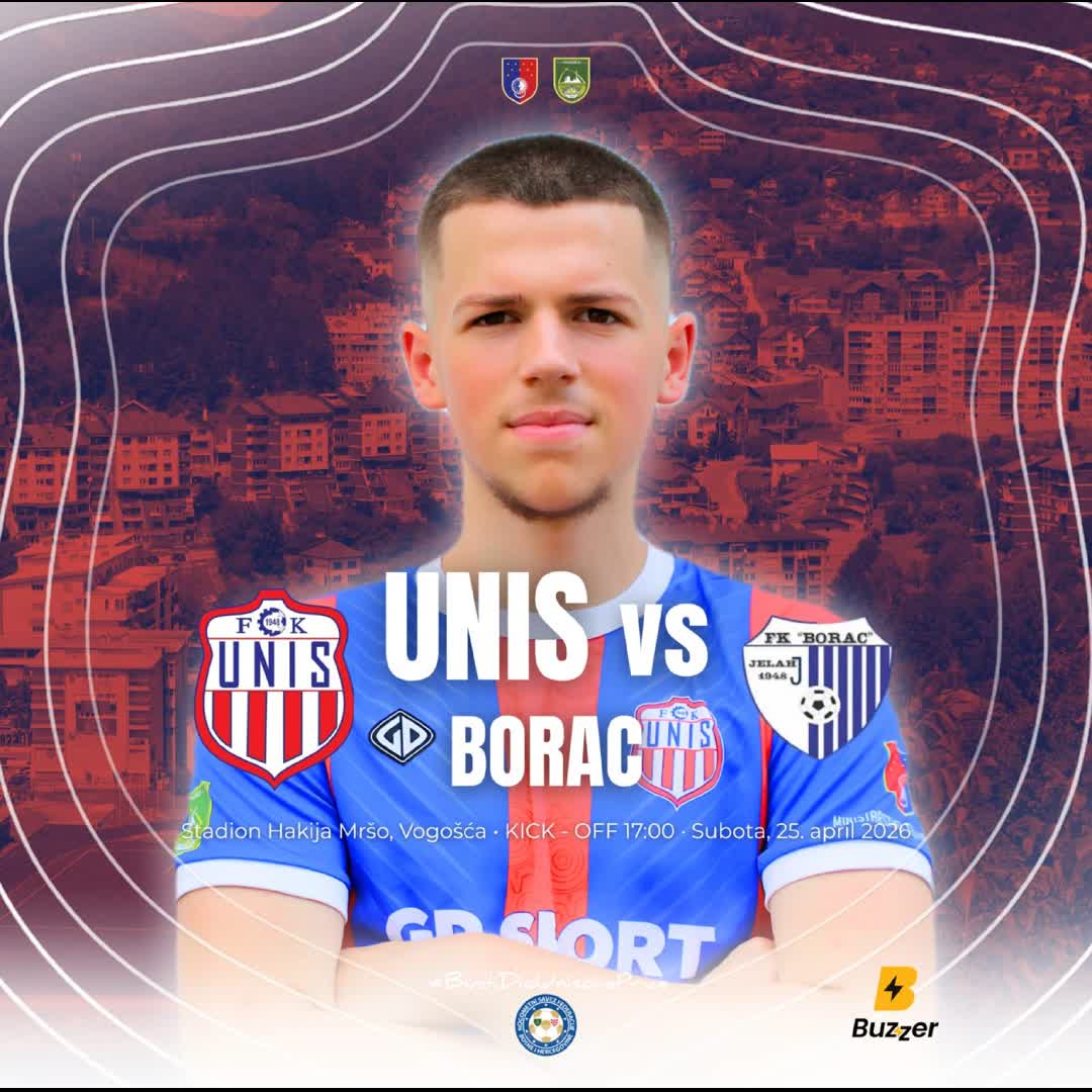 Post by Buzzer Fan: Fudbalska subota donosi zanimljiv duel u Vogošći ⚽️ FK Unis dočekuje FK Borac na stadionu Hakija Mršo, u meču koji...