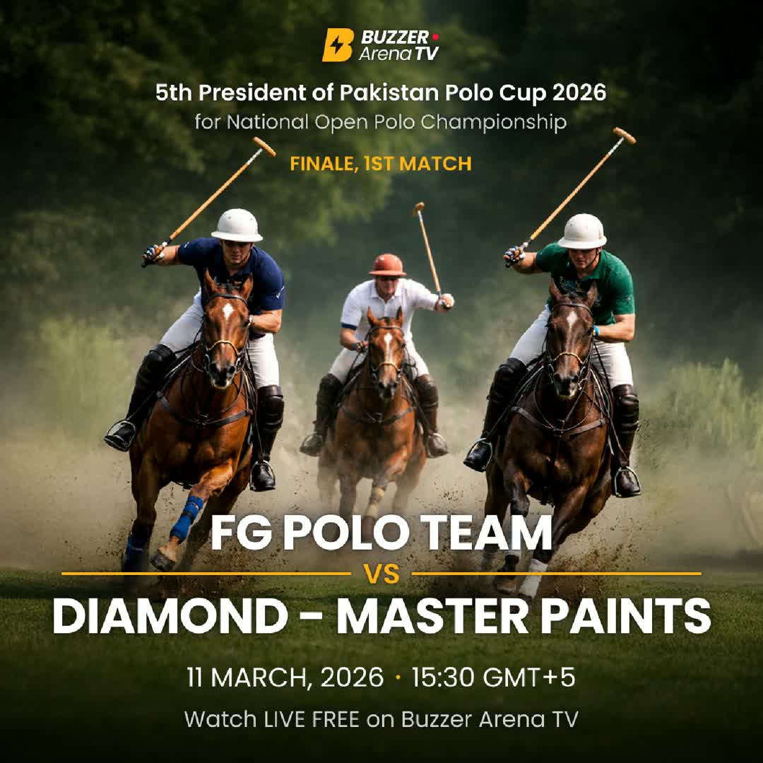 Post by Buzzer Fan: The Final Series continues! 🏇🔥 FG Polo Team 🆚 Diamond – Master Paints 📅 March 11, 2026 🕒 15:30 (GMT+5) The...
