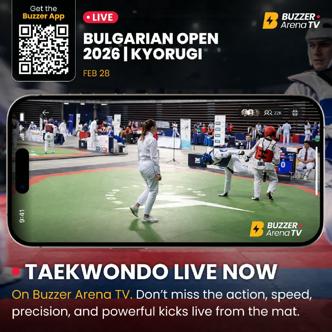 Post by Buzzer Fan: Day 2 🥊 Bulgarian Open - Kyorugi 2026 is LIVE on Buzzer! Don't miss the action! 🔥