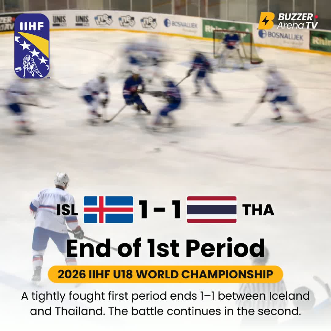 Post by Buzzer Fan: 🏒 End of the 1st period in IIHF World Championship Division III Group B action! 🇮🇸 Iceland 1–1 Thailand 🇹🇭 All...