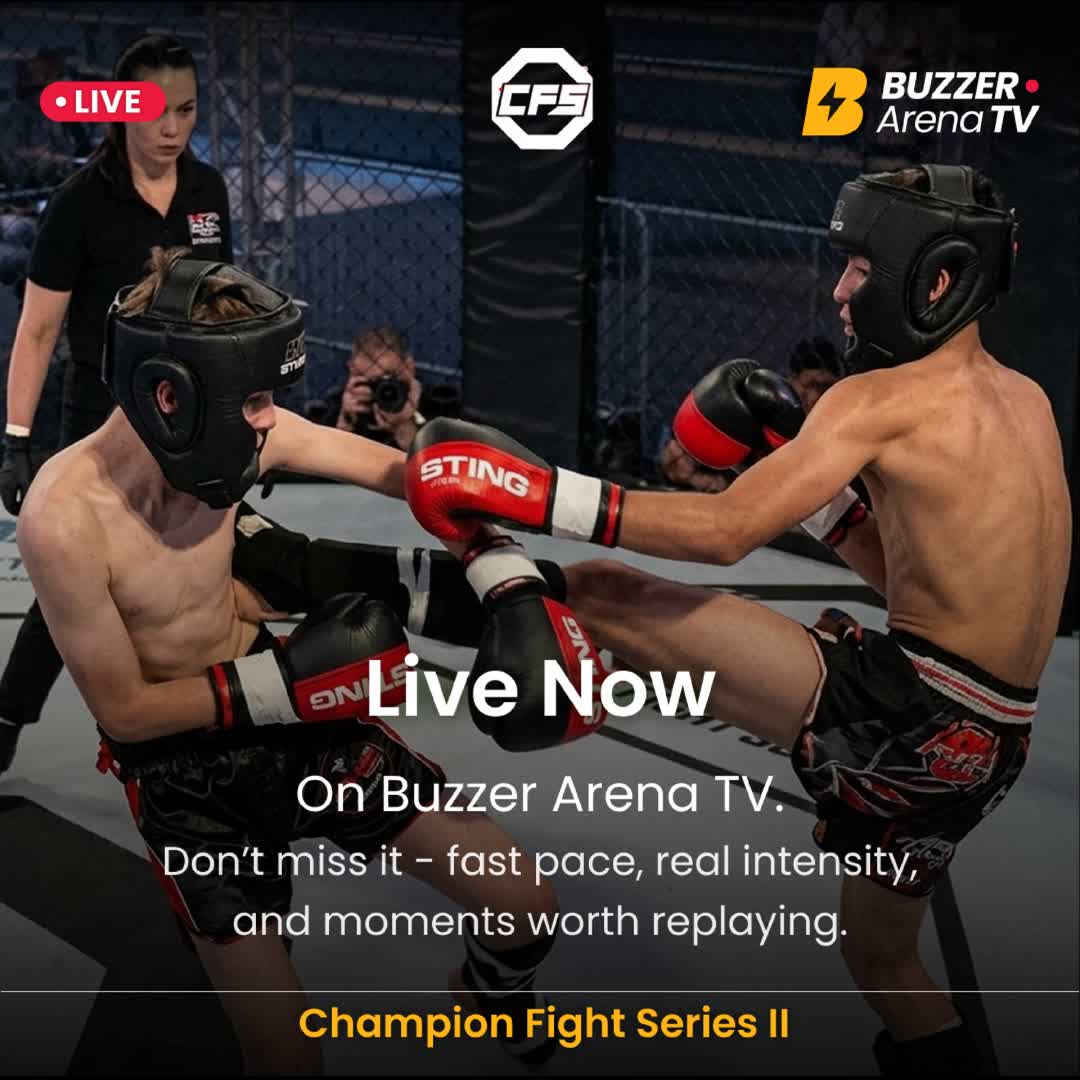Post by Buzzer Fan: 🥊 LIVE NOW: Champion Fight Series II The cage is locked, the gloves are on, and the action is underway. 🔥 Watch...