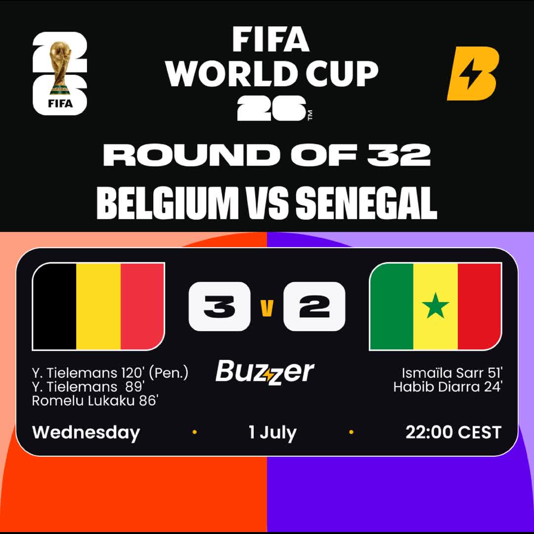 Post by Buzzer Fan: 🇧🇪 Belgium vs Senegal 🇸🇳 120th-minute penalty drama! Tielemans wins an absolute epic for Belgium! 🇧🇪🇸🇳 Match...