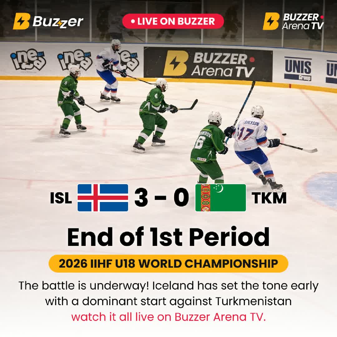 Post by Buzzer Fan: 🏒 End of the 1st Period 🇮🇸 Iceland 3 – 0 Turkmenistan 🇹🇲 Fast start from Iceland as they take control early in...