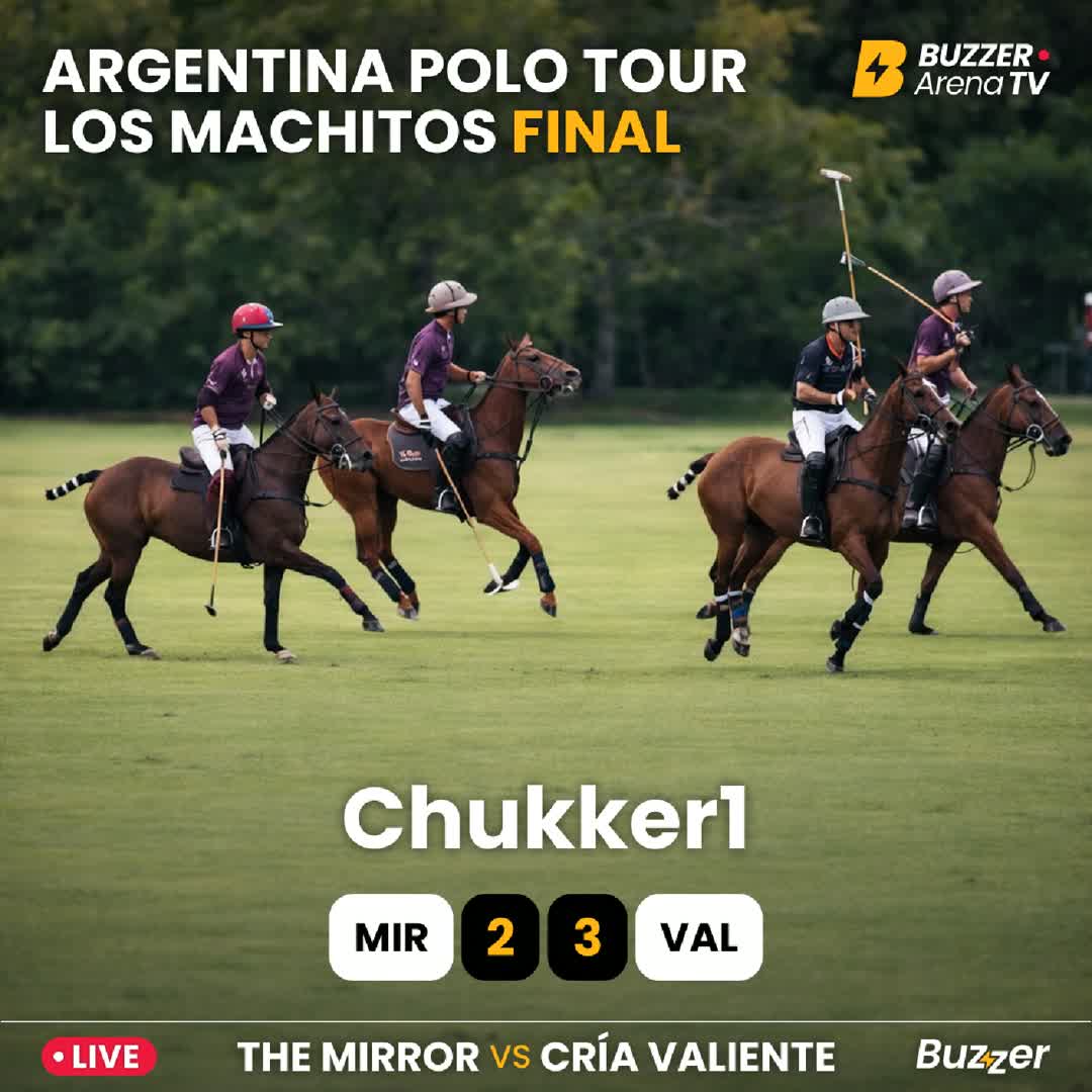 Post by Buzzer Fan: END OF 1ST CHUKKER 🐎🔥 Cría Valiente leads 3–2 against The Mirror after an exciting opening chukker in the...