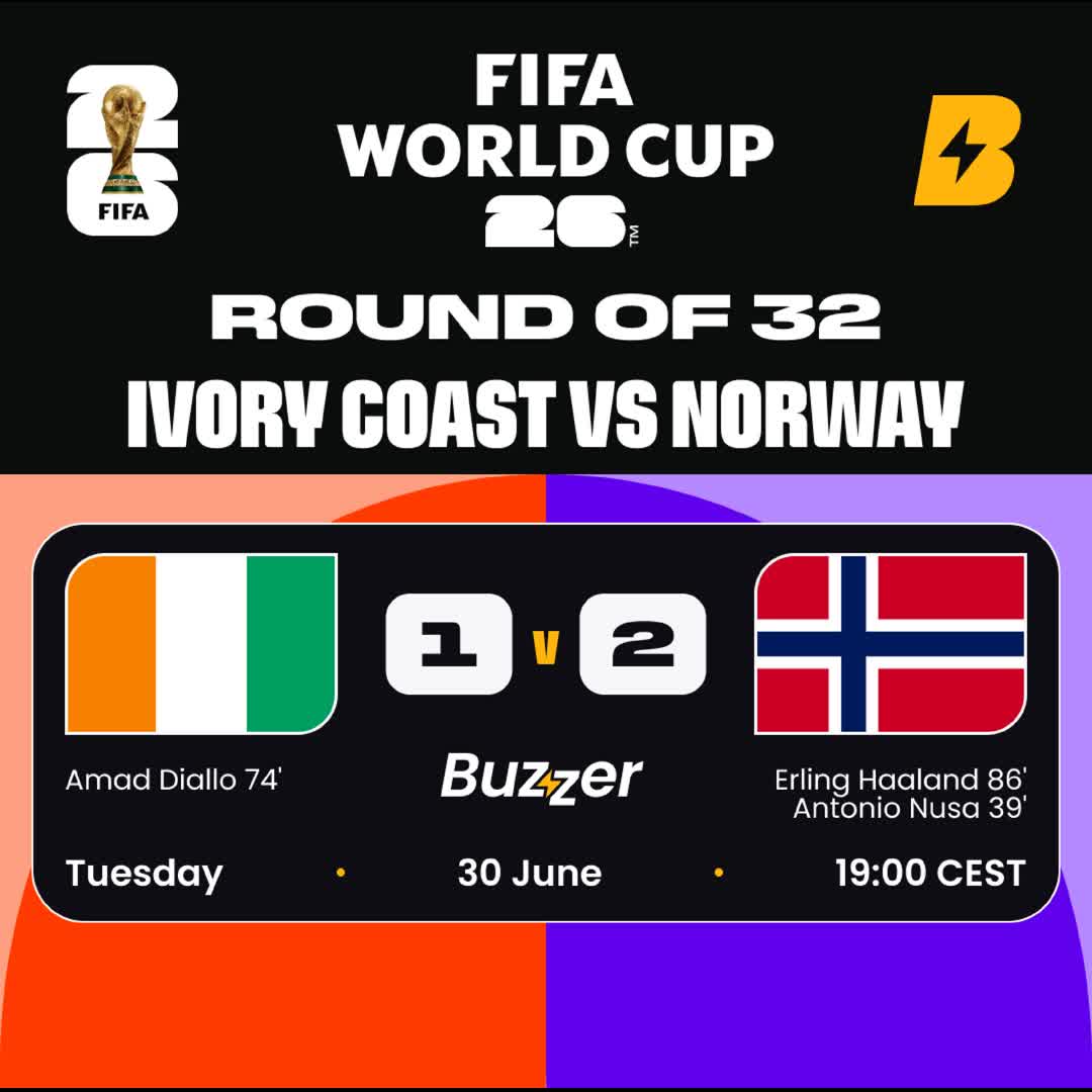 Post by Buzzer Fan: 🇨🇮 Ivory Coast vs Norway 🇳🇴 Haaland strikes late as Norway edge past Ivory Coast in a knockout thriller!...