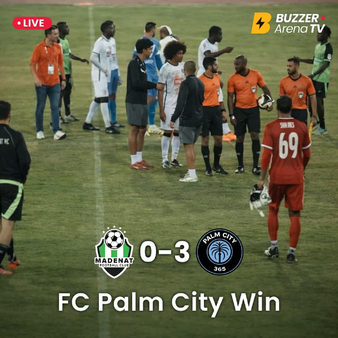 Post by Buzzer Fan: FULL-TIME ⏱️⚽ FC Palm City seals a convincing 3–0 victory over Madenat FC at The Sevens. A dominant performance from...