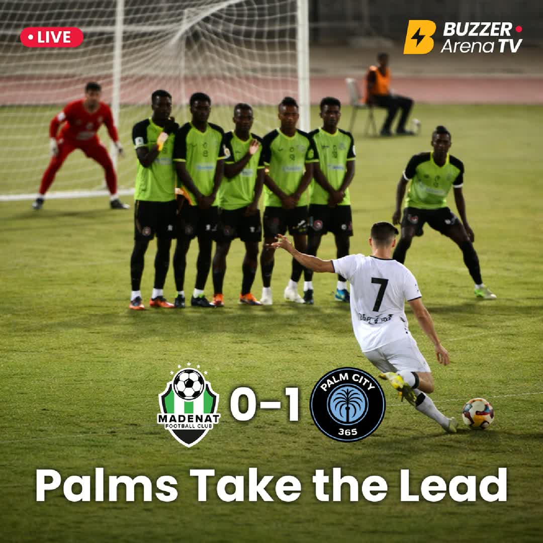 Post by Buzzer Fan: HALF-TIME ⚽ FC Palm City takes the lead with a 1–0 advantage over Madenat FC in an intense first half at The Sevens....