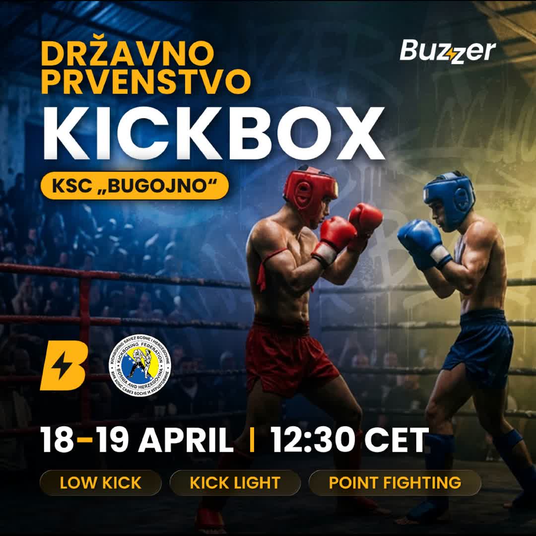 Post by Buzzer Fan: 🥊 DRŽAVNO PRVENSTVO U KICKBOXU – BUGOJNO 2026 🇧🇦 Bugojno ponovo postaje centar borilačkog sporta. Najbolji...