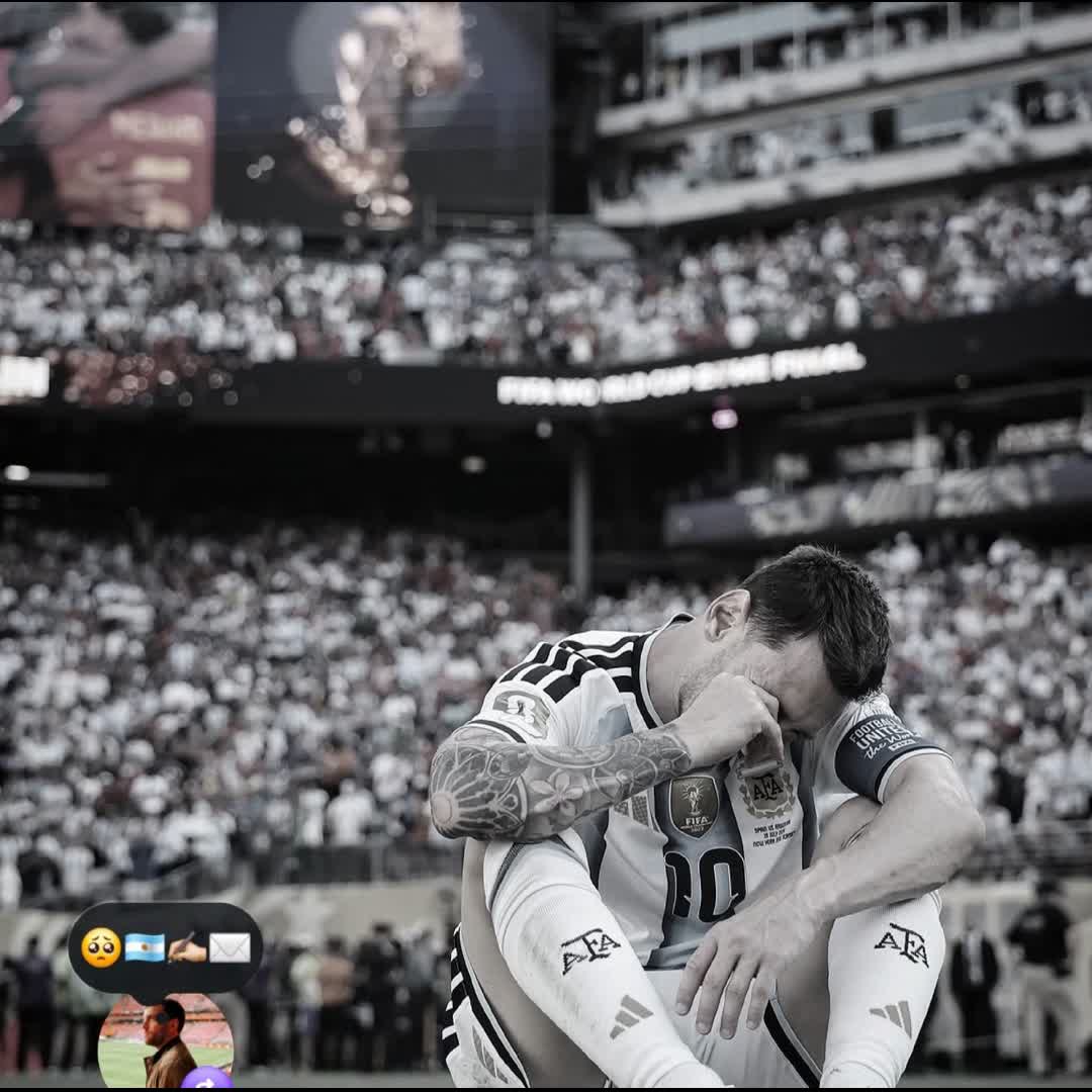 Post by Hamza Aman: Messi can't stop crying 😢😢😢