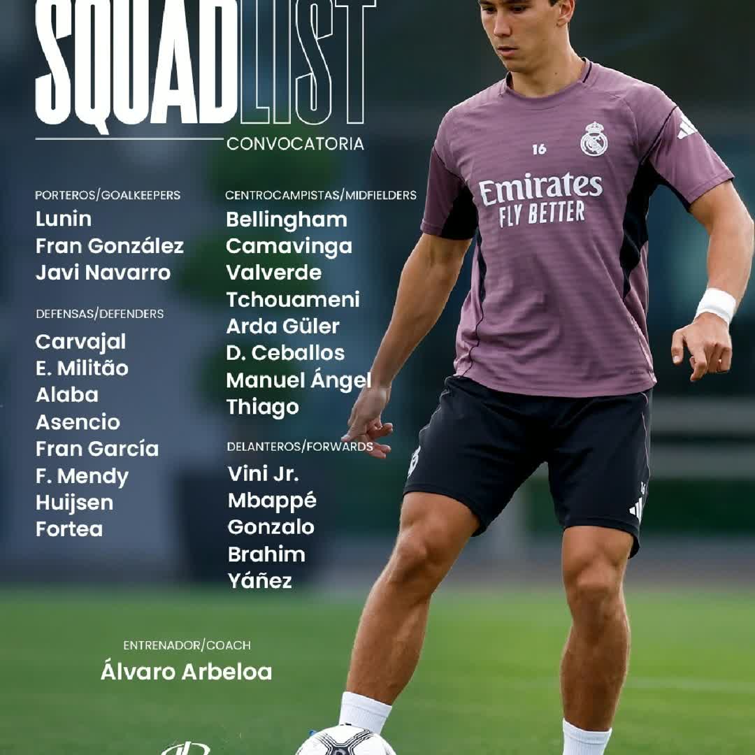 Post by Ifeanyi ST: 📋 Our squad for the match! ✅ ¡Nuestros convocados! 🆚 Girona