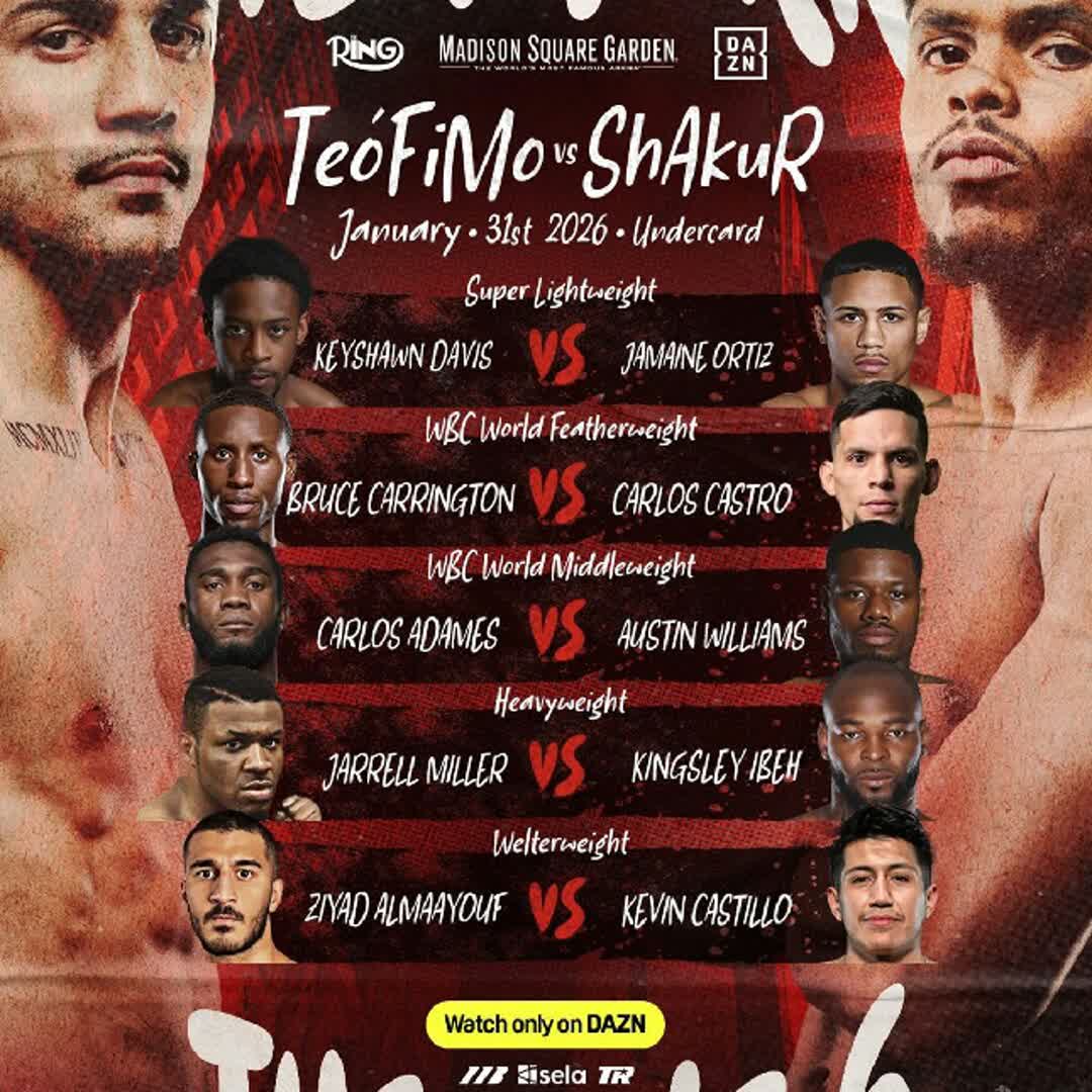 Post by Septian Efendi: Fights added to Teo vs Shakur at MSG on Jan 31 👊 @ufc4starter @sportedit1 @samutd @nourouh @gordanat2705 @naas...