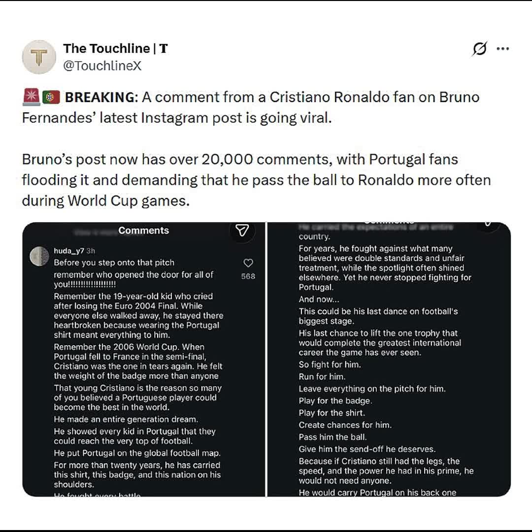 Post by D.M Universe: Bruno Fernandez comment section is going super viral #viral #sports #Daily #football #soccer #trending #Game #follow...