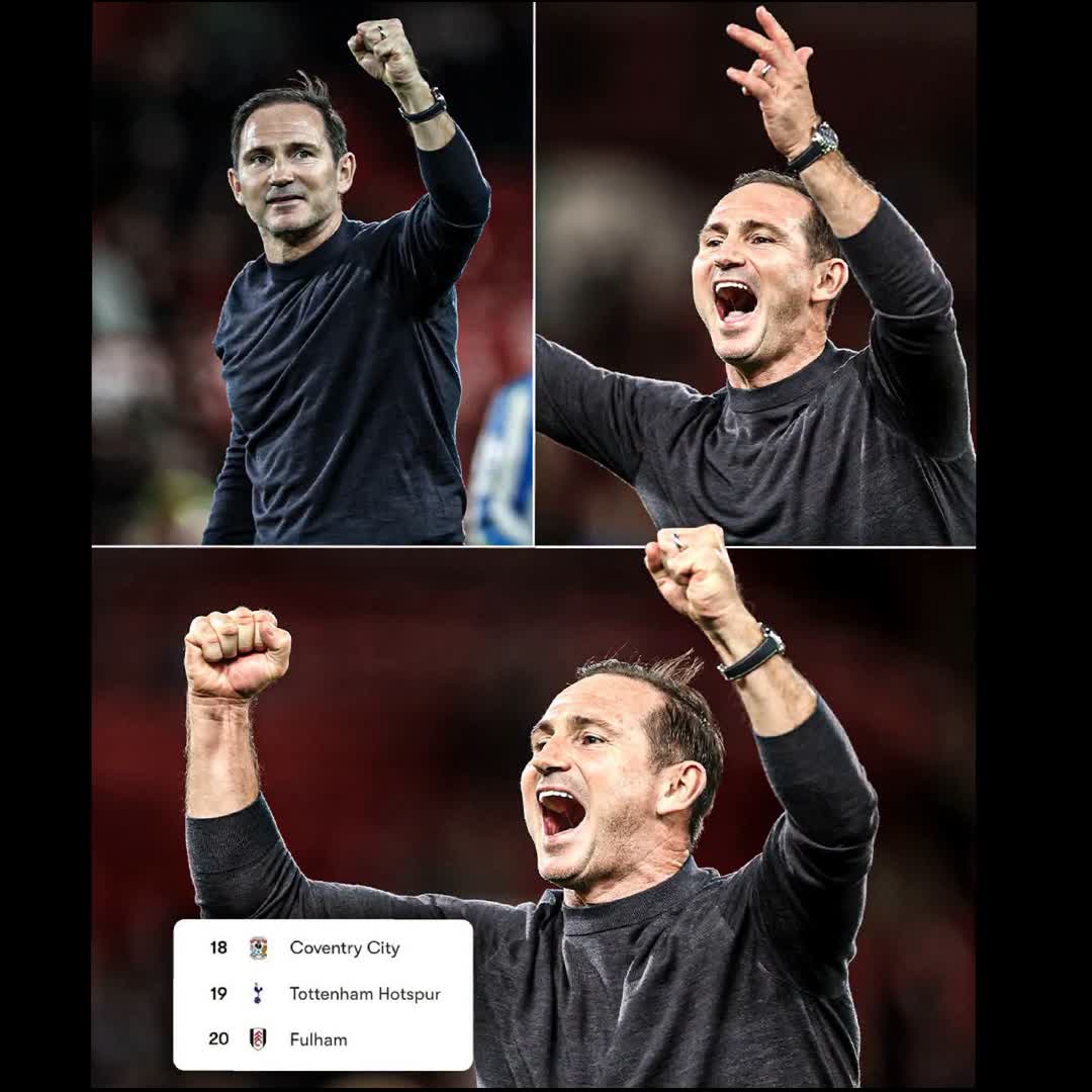 Post by Ekwueme Chibuike: Frank Lampard celebrates his first Premier League win with Coventry as they move above Tottenham in the table 📈