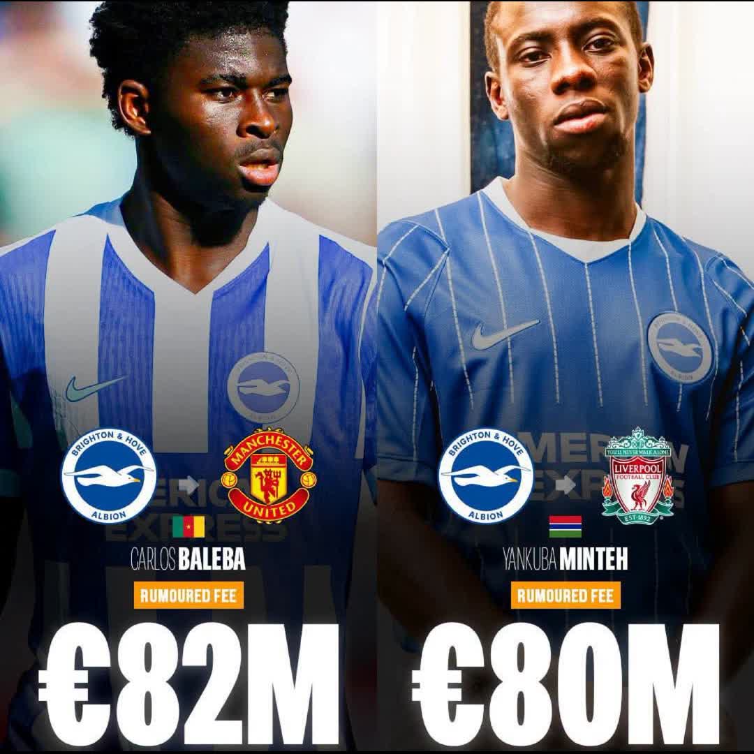 Post by Ekwueme Chibuike: Another strong transfer window for Brighton. 🇨🇲 𝐂𝐚𝐫𝐥𝐨𝐬 𝐁𝐚𝐥𝐞𝐛𝐚 (𝟐𝟐, 𝐃𝐌) → Manchester United for...