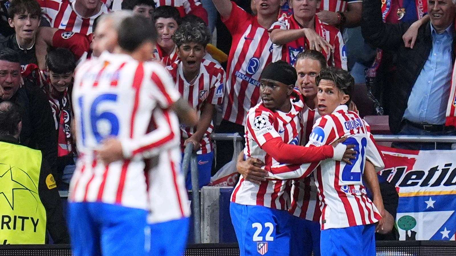 Match report from the Champions League quarter-final second leg between Atletico Madrid and Barcelona at the Riyadh Air Metropolitano Stadium; Ademola Lookman's 31st-minute goal seals aggregate victory for Diego Simeone's side; Atletico will face Arsenal or Sporting in the semi-finals