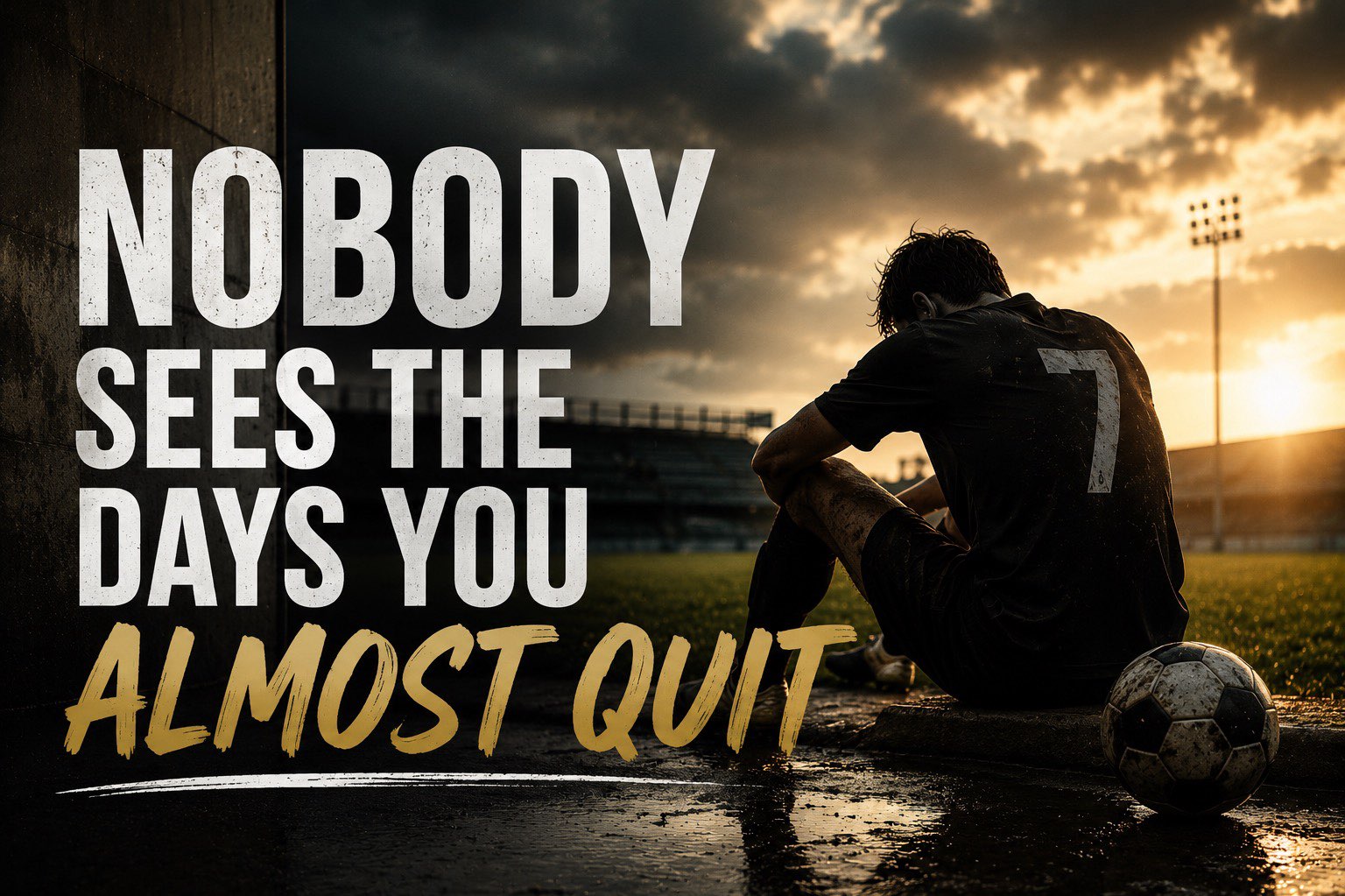 Everyone sees the goal. Everyone sees the trophy. Everyone sees the contract, the stadium, the celebration. Almost nobody sees the days when you don’t want to get out of bed. The training session after being left on the bench again. The drive home after a terrible game. The injury that makes you wonder whether your body will ever feel the same. And almost nobody sees the moment when you quietly ask yourself: **“Do I still want this?”** Those might be some of the most important days of an athlete’s career.

## **Success Looks Different From the Inside**

From the outside, sport often looks like a collection of big moments — goals, victories, medals, contracts and records. We see the result because the result is easy to show. What we don’t see are the hundreds of ordinary days that created it. Nobody posts the training session where nothing worked. There is no highlight reel for sitting on the bench, no trophy for completing another week of rehabilitation and no crowd waiting after an individual session when everyone else has already gone home. But those days count too. Motivation is easy when things are going well. The real challenge begins when you’re working just as hard and nothing seems to be changing.

## **Sometimes Progress Doesn’t Look Like Progress**

Sometimes you work for weeks and still don’t play. You train harder and still make mistakes. You do everything right and someone else gets the opportunity. That’s when doubt becomes loud: *Maybe I’m not good enough. Maybe I’m wasting my time. Maybe I should stop.* But progress isn’t always a goal, a starting position or a new contract. Sometimes progress is handling something today that would have broken you a year ago. Sometimes it’s becoming more disciplined, learning patience or simply finding the strength to show up again tomorrow.

## **One Bad Chapter Isn’t the Whole Story**

Every athlete has moments they wish they could change — a terrible match, a costly mistake, a missed opportunity or an entire season that didn’t go as planned. When football means so much to you, it’s easy to connect your performance with your worth. You played badly, so you feel like you’re a bad player. You’re not starting, so you believe you’re not good enough. But one match cannot define a player, one decision cannot define a career, and one difficult period cannot tell you how your story ends. **A bad chapter is still only a chapter.**

## **Your Path Doesn’t Have to Look Like Theirs**

Sport makes comparison almost impossible to avoid. Someone your age is playing at a higher level. Someone gets a transfer, signs a better contract or receives the opportunity you’ve been waiting for. Social media makes sure you see all of it. What you don’t see is everything behind their moment — the difficult seasons, doubts, sacrifices, luck, timing and opportunities. Two careers don’t have to move at the same speed to both become successful. **Someone else’s progress is not proof that you’re failing.**

## **Keep Going When Motivation Disappears**

Motivation is powerful, but it isn’t reliable. Some mornings you’ll feel unstoppable. Others you’ll question everything. That’s why discipline matters. It’s showing up after a bad game, doing the recovery session nobody will know about, taking care of your body and continuing to prepare even when you’re not getting the opportunities you want. You don’t need to feel motivated every day. You just need enough discipline to keep moving when you don’t.

Maybe right now you’re not playing. Maybe you’re injured, you’ve lost confidence or you’re watching other people achieve something you desperately want. You don’t have to pretend that doesn’t hurt. But you also don’t know which training session will change someone’s opinion of you. You don’t know when the next opportunity will arrive. You don’t know how close you might be.

Everyone will see the goal if you score it. Everyone will see the trophy if you lift it. Everyone will see the moment when everything finally works. But they may never see the days when you almost walked away.

**You will. And maybe one day you’ll realise those were the days that built you.**