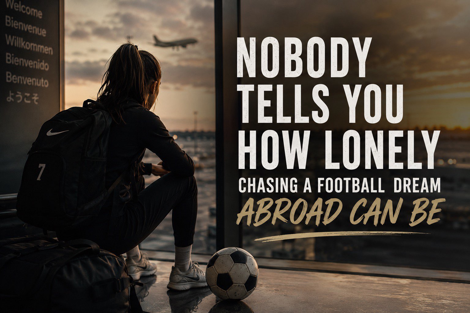 Playing football abroad sounds like a dream. A new country, a new club, a new opportunity. You pack your bags believing you’re taking the next step towards the life you’ve always wanted. And maybe you are. But nobody really tells you how lonely that dream can sometimes feel. Behind the signing photos, new shirts and stadiums, there is another side of moving abroad as a young footballer. One that rarely makes it onto social media. Sometimes the hardest part isn’t football at all.

## **Before the Contract Comes the Search**

People often see the moment a player signs. They don’t see everything that happened before it. Searching for clubs. Sending videos. Contacting agents. Waiting for replies that sometimes never come. Travelling hundreds or even thousands of kilometres for a trial without knowing whether anything will come from it. You might train for a few days, give everything you have and still hear: *“You’re not what we’re looking for.”* Then you pack your bag and start again. Another city. Another club. Another chance. For young players without established names or big agencies behind them, finding the right opportunity can sometimes feel like a job of its own.

## **Then You Arrive — And You’re Alone**

Eventually, the opportunity comes. You move to another country and suddenly everything familiar disappears. Your family isn’t around the corner. Your friends aren’t there after a difficult training session. You don’t know the city. You don’t know where anything is. Sometimes you don’t even understand what people around you are saying. At training, football gives you a common language. Outside the pitch, things can be very different. Buying groceries, dealing with documents, finding transport or simply asking someone for help can suddenly become complicated when you don’t speak the language. And after training, you might return to an apartment where nobody is waiting. That’s the part people rarely imagine when they hear: **“You get to play football abroad.”**

## **Finding Somewhere to Call Home**

Accommodation can become another challenge. Some clubs provide housing. Others help you find it. Sometimes you’re expected to arrange everything yourself in a city you’ve never visited before. You search online, message landlords and try to understand contracts written in another language. Maybe you share an apartment with teammates you’ve just met. Maybe you live alone for the first time. And somehow, while figuring all of this out, you’re still expected to arrive at training focused and ready. Because football doesn’t stop while you adapt to your new life.

## **The Journey Doesn’t Always Look Glamorous**

Playing abroad also means travelling. Not every journey is a flight followed by a team bus waiting outside the airport. Sometimes it’s trains, buses, cheap flights, missed connections and heavy bags. Sometimes you travel alone to a trial in a city you’ve never seen before. You arrive at a station and your first thought is: *Where do I go now?* From the outside, it looks like an adventure. Sometimes it is. Other times, you’re simply tired, lost and trying to remind yourself why you started.

## **You Miss More Than You Expected**

Then there are the things you cannot pack in a suitcase. Birthdays. Family dinners. Friends meeting without you. Holidays at home. Small moments that never seemed important until you started missing them. You watch life continue through your phone while building another life somewhere else. And that’s one of the strange parts of chasing a dream abroad: you can be incredibly grateful for where you are and still desperately miss where you came from. Both feelings can exist at the same time.

## **Somewhere Along the Way, You Change**

Living abroad forces you to grow in ways football alone never could. You learn to solve problems yourself. You learn to communicate even when you don’t know the right words. You learn how to walk into a dressing room full of strangers and slowly turn them into teammates. You learn how to lose an opportunity and search for another one. You learn to be alone without always feeling lonely. Eventually, the city that once felt completely unfamiliar starts to have familiar streets. The language that once sounded impossible begins to make sense. The teammates who were strangers become the people you call when something goes wrong. Without noticing exactly when it happened, you became more independent.

## **The Dream Can Be Hard and Still Be Worth It**

Chasing football abroad isn’t always beautiful. There will be moments when you question your decision. Moments when you want to go home. Moments when you wonder whether all the sacrifices are worth an opportunity that comes with no guarantees. And that’s okay. Following a dream doesn’t mean loving every part of the journey. Sometimes courage isn’t getting on the plane. **It’s staying after the excitement of arriving has disappeared.** It’s waking up in a foreign country, dealing with another problem, going to training and choosing your dream again. People might see the new country, the club badge and the football pitch. They may never see the uncertainty, the homesickness, the rejection, the long journeys or the quiet evenings alone. But those are part of the journey too. Because sometimes chasing your dream means leaving everything familiar behind — **and discovering how much you can handle when the only person you can truly depend on is yourself.**